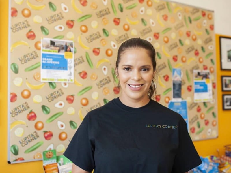 Luz Arango co-owns Lupita's Corner Market, a small LA market opened by her mother nearly 30 years ago. (Photo by Marina Quiñonez-Reda)