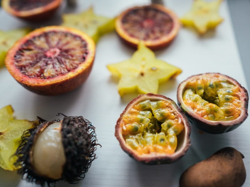 Exotic fruits.