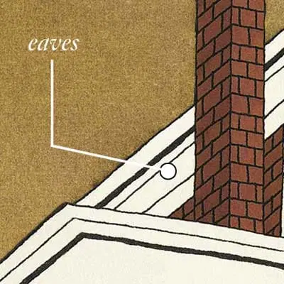 illustration of the eaves of an old brick home