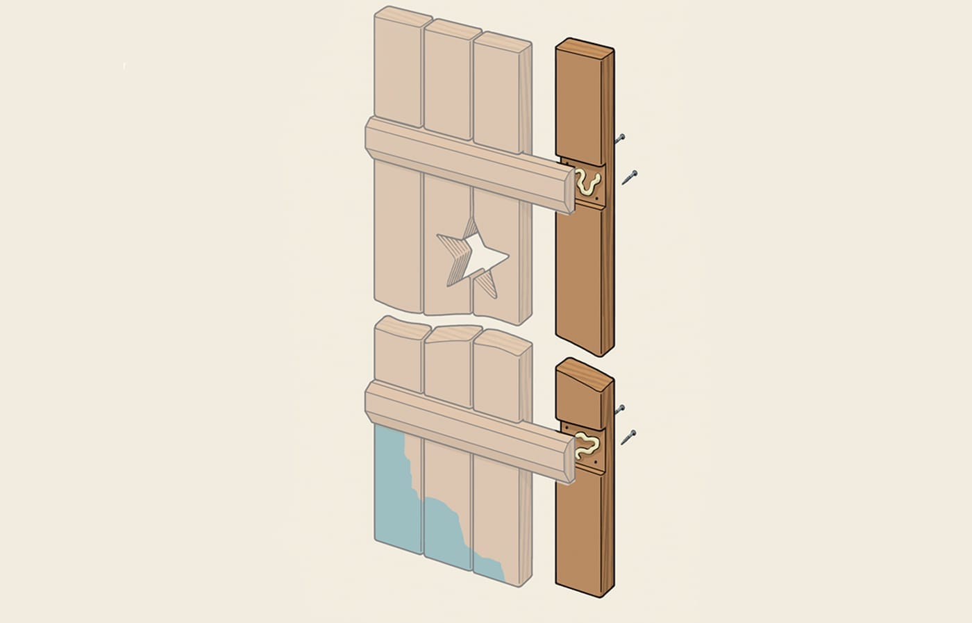 Diagram of cutting the pieces