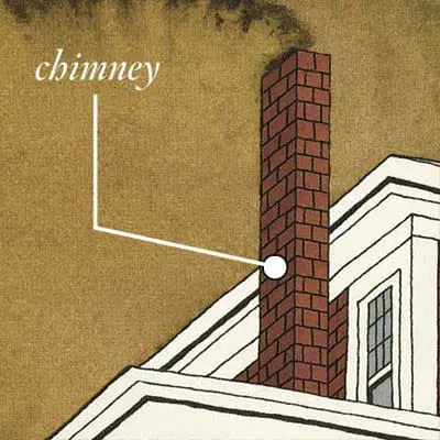 illustration of a chimney as part of an old home