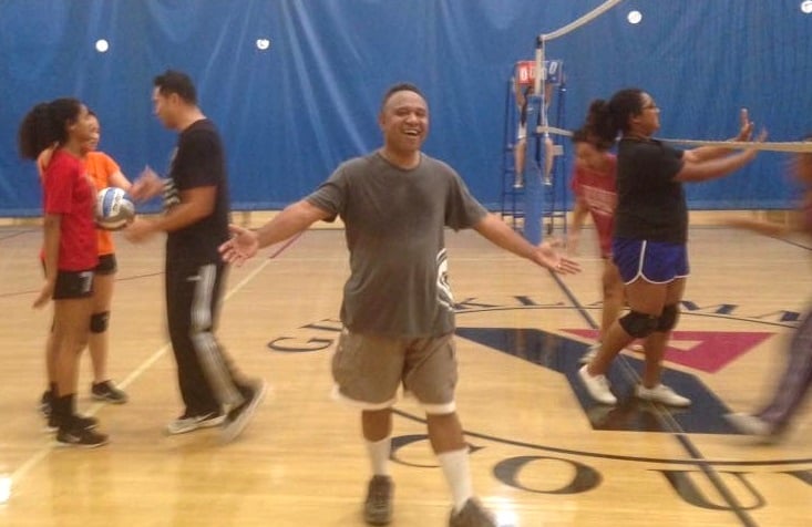 John Lavaki, playing volleyball with the family. (Photo courtesy of John Lavaki)