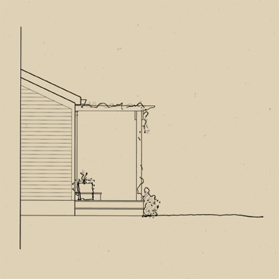 Illustration of the pergola from the side.