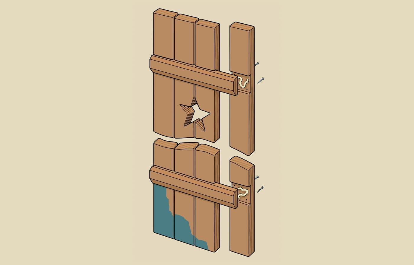 Assembling the board-and-batten shutter