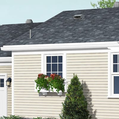 Clapboard siding.