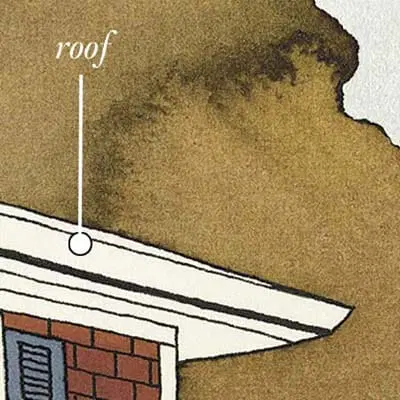 illustration of a roof on an old home