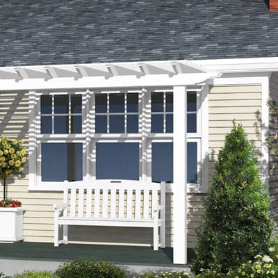 Double-hung windows.