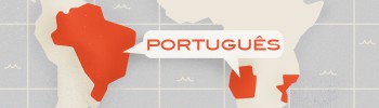 Map highlighting countries where Portuguese is spoken: Portugal, Brazil, Angola, Mozambique