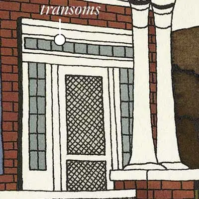 illustration of transoms on an old brick home