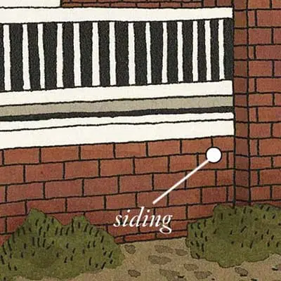 illustration of siding on an old brick home