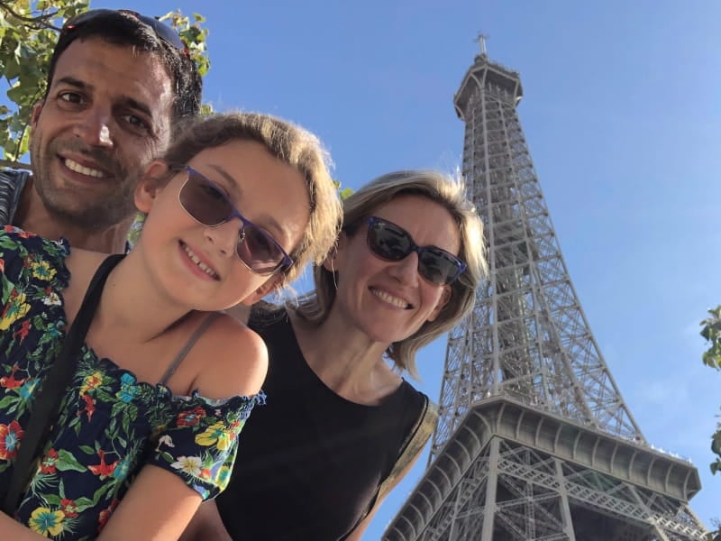 10-year-old Lara Asch had to give up many of her favorite foods when her blood tested high in cholesterol and triglycerides. Her parents, both cardiologists, brought Lara to the 2019 ESC conference in Paris, France. From left: Federico Asch, Lara and Ana Barac. (Photo courtesy of Federico Asch)