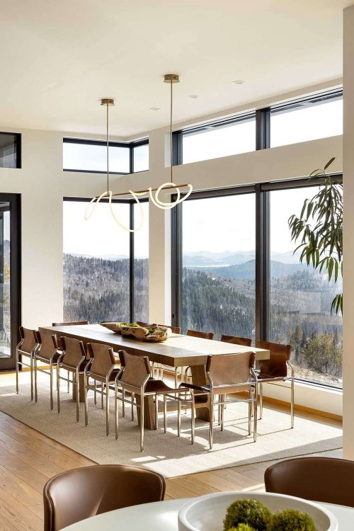 dining room with outdoor view