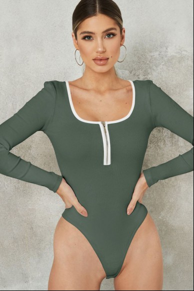 Threaded Long-Sleeve Bodysuit