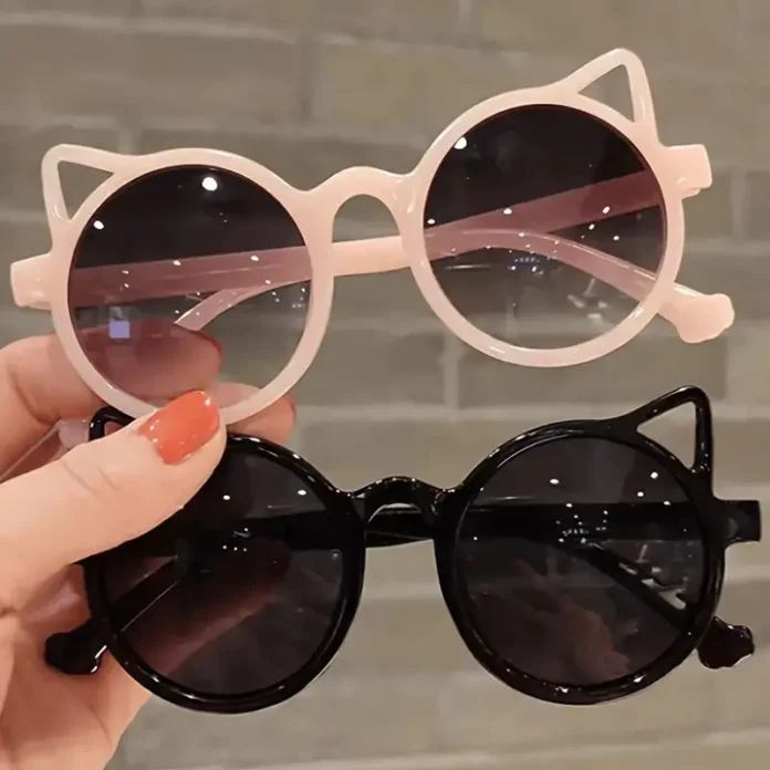 2-Pack Cat-Eye Glasses with AC Lenses for Hiking – UV Protection Vintage Style Polycarbonate Frames for Teens & Adults, Decorative Fashion Eyewear