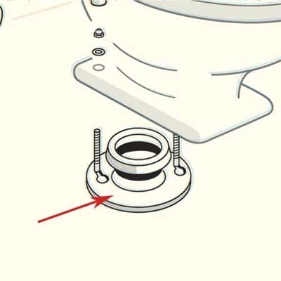 An image of a toilet's closet flange.