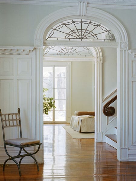 Window appliqués to add interest to interior windows.
