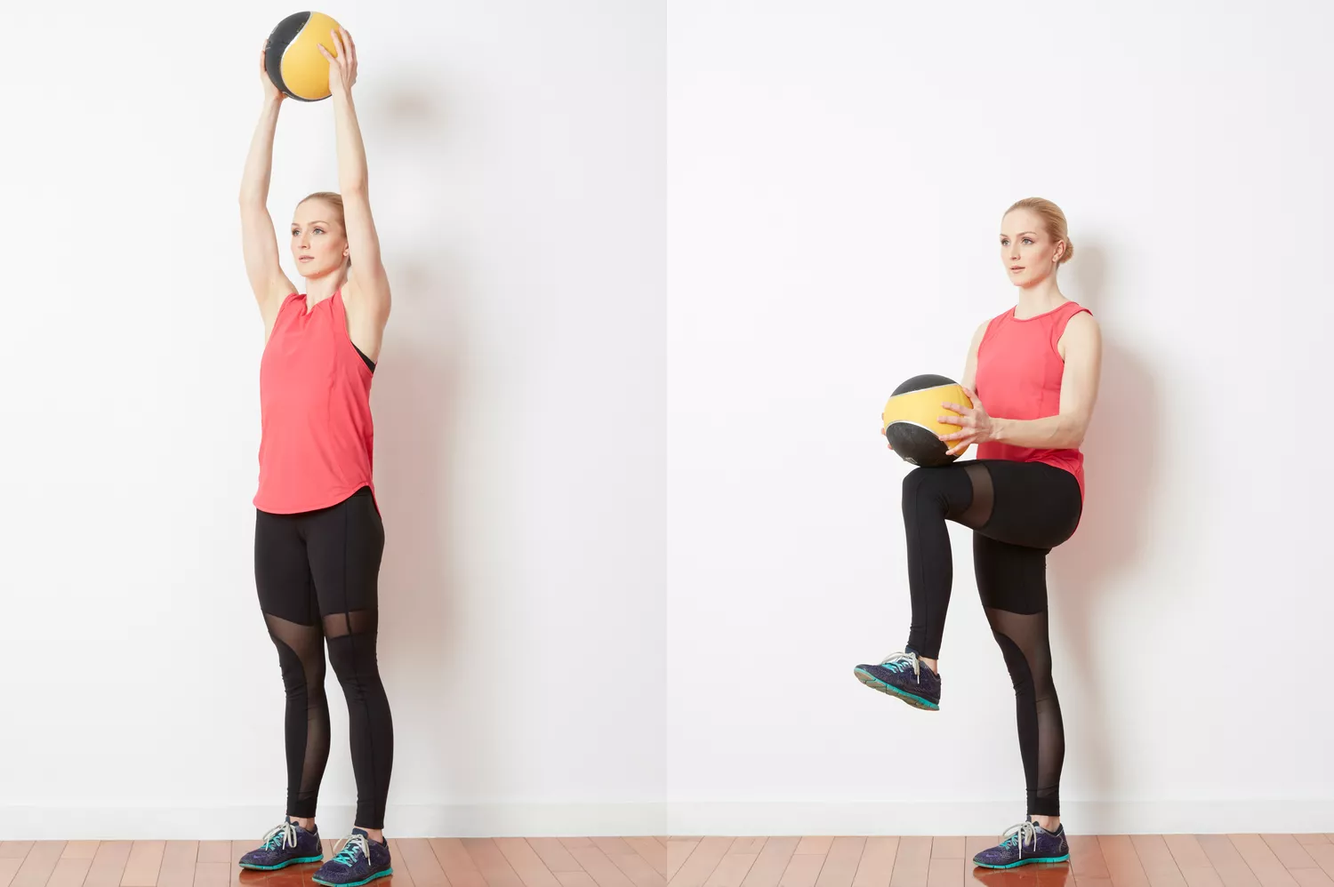 Knee Lifts with a Medicine Ball
