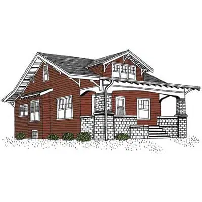 illustration of a midwest bungalow