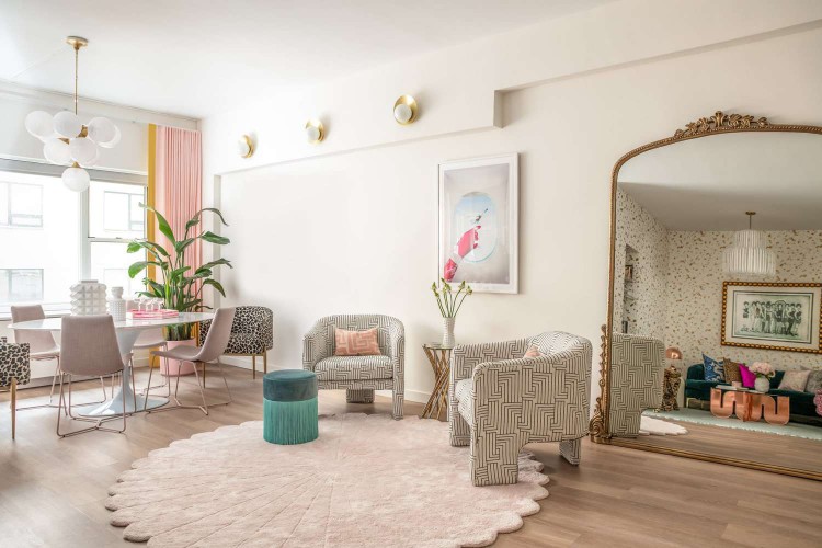 large round table in living room