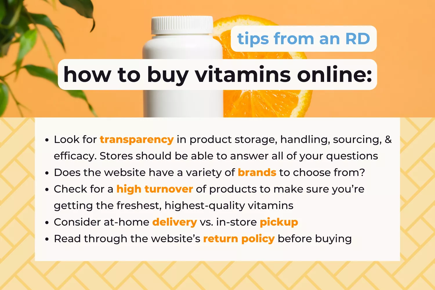 How to buy vitamins online, with tips from a registered dietitian.