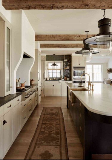 luxurious white and wood kitchen 