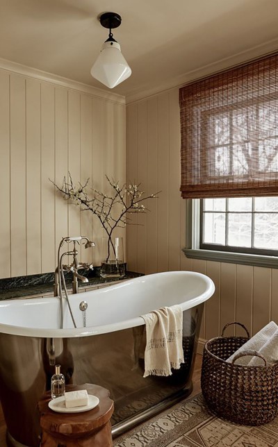 country chic bathroom with tub