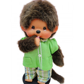 Monchhichi Green & Checker Boy