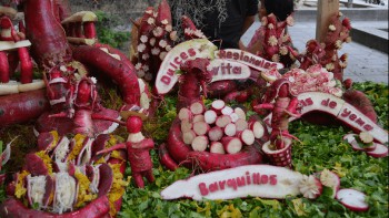 a decorative display made of radishes holiday traditions