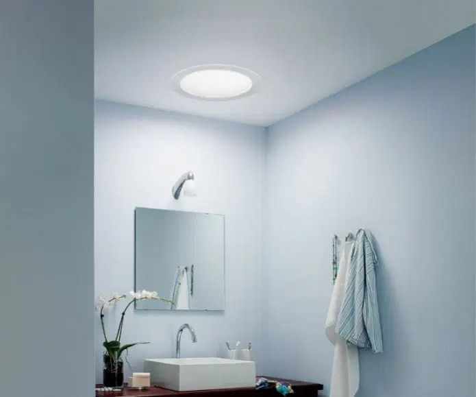 Bathroom with a solar tube.