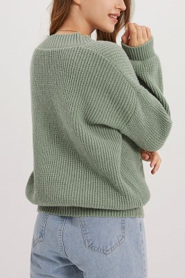 Head In The Clouds V-neck Knit Sweater