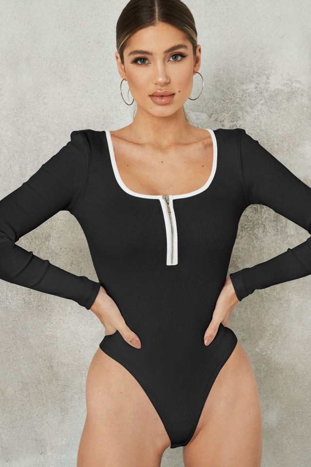 Threaded Long-Sleeve Bodysuit