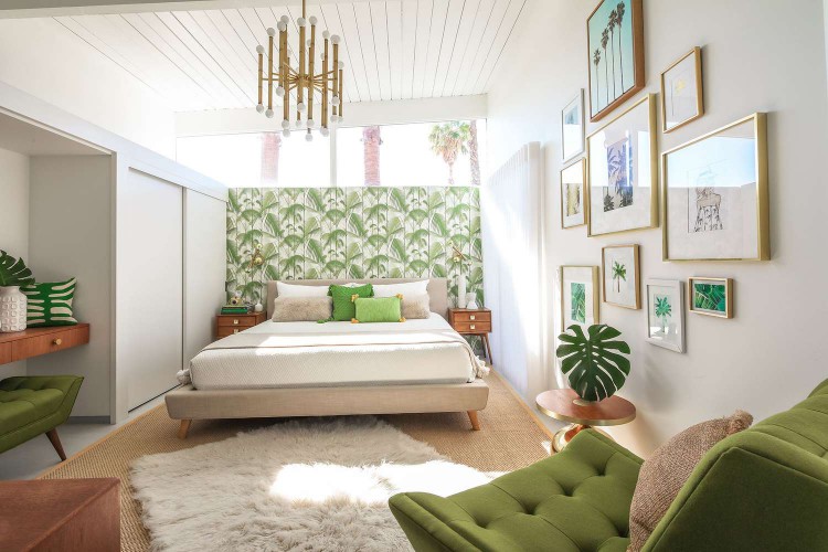 midcentury modern bedroom in Palm Springs