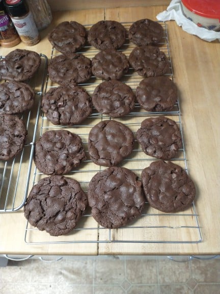 Chewy Double Chocolate Chip Cookies