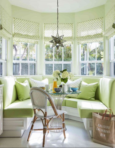 lime green breakfast nook
