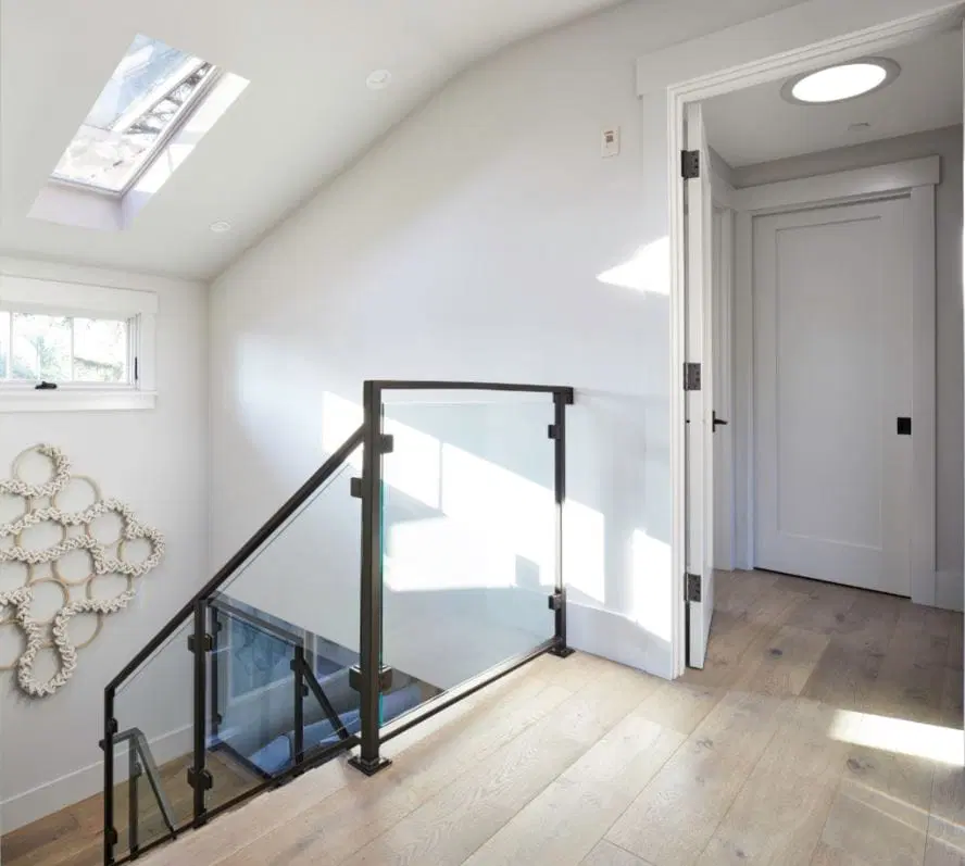 Stairwell with a sun tunnel.