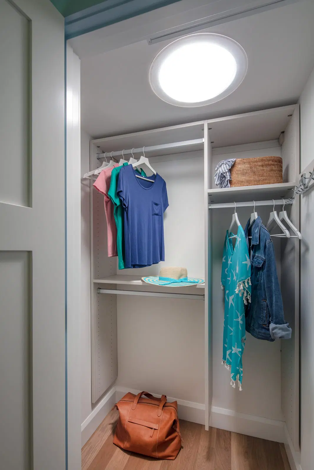 a skylight providing light to a closet