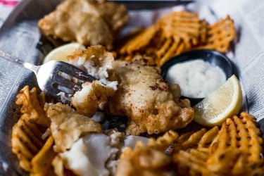 Real English Fish and Chips With Yorkshire Beer Batter