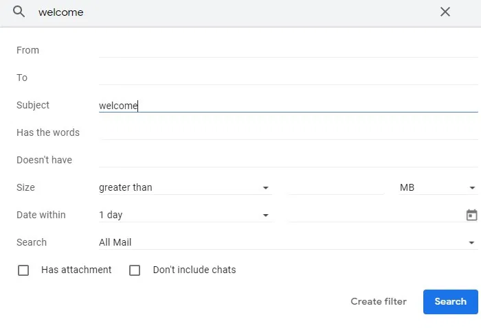 All Accounts Email Gmail Search Box