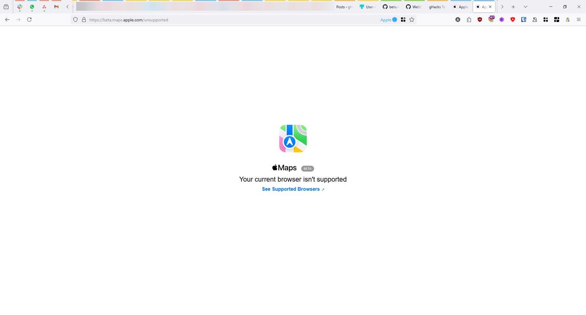 Apple Maps on the web in Firefox