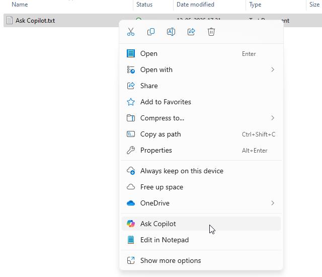 Ask Copilot Windows 11