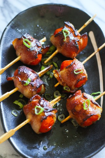 Pan-fried Bacon Wrapped Cherry Tomatoes