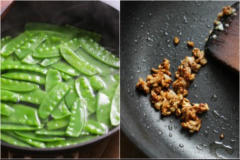 bacon with snow peas step two