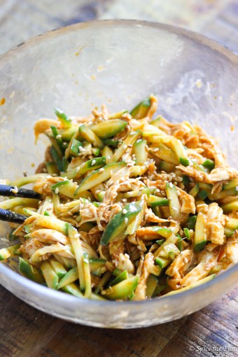 Mixing the Bang- Bang Chicken