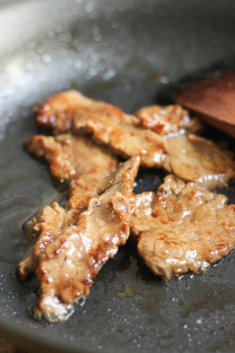 Pan-fried Beef for Lo Mein