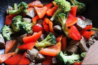 Beef and Brocolli in the pan