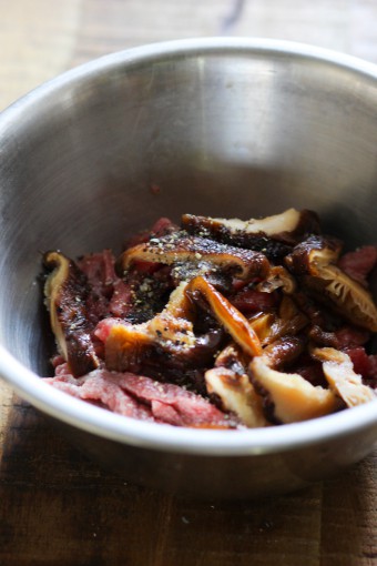 Marinated Beef and Shiitake Mushroom