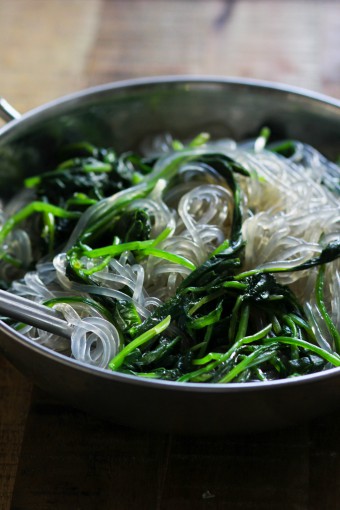 Sweet Potato Noodle and Spinach