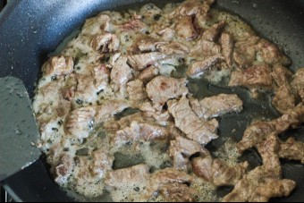 Stir fry the beef
