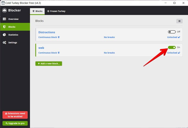 Block Websites Coldturkey Enable Block