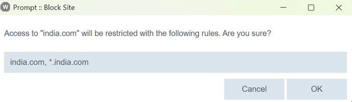 Block Websites Edge Confirm